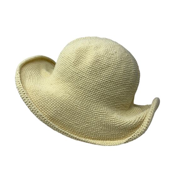 Wooden Ships Crochet Bucket Hat Cream Cotton Boho Beach Handmade main image 5